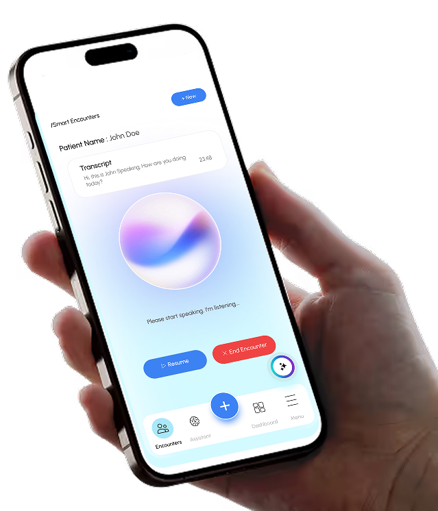 Hand holding smartphone